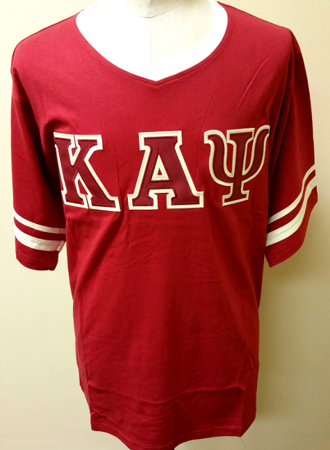 Kappa Crimson V-Neck Applique Lettering Tee - BD